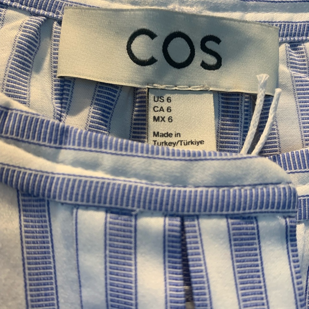 COS Striped Blue and White Blouse. Size 6 (US) - Picture 6 of 6